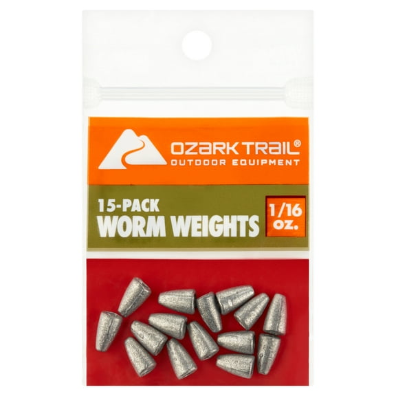 Ozark Trail Worm Weight 1/16 oz, Fishing Lead Weight, Product Size 0.59x0.24in
