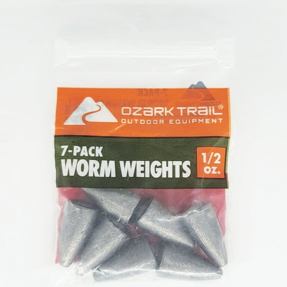 Ozark Trail Worm Weight 1/2 oz, Fishing Lead Weight, Product Size 0.87x0.47in