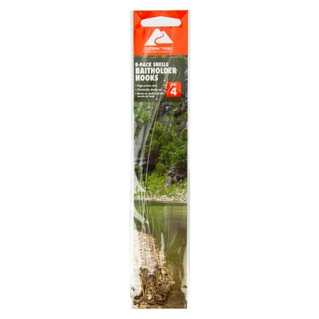 Ozark Trails Bronze Baitholder Snelled Hook Size #4 8 Pack