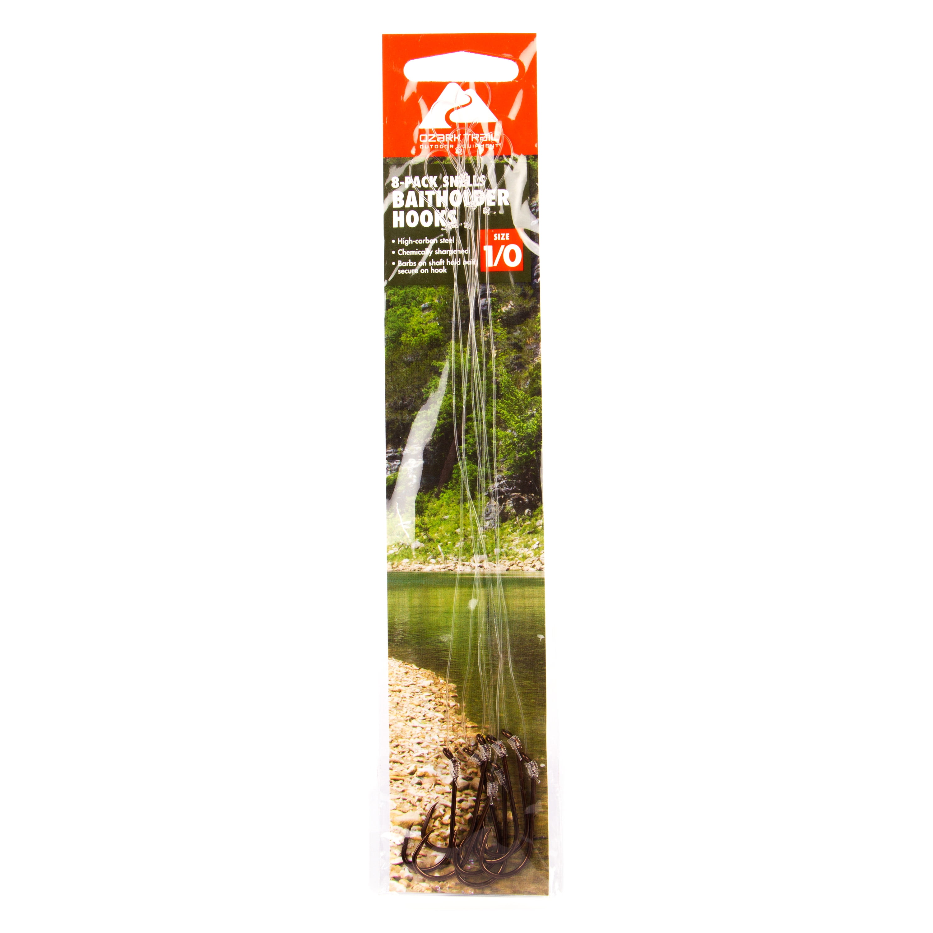 Ozark Trails Bronze Light Wire Baitholder Snelled Hook Size 1/0 8 Pack ...