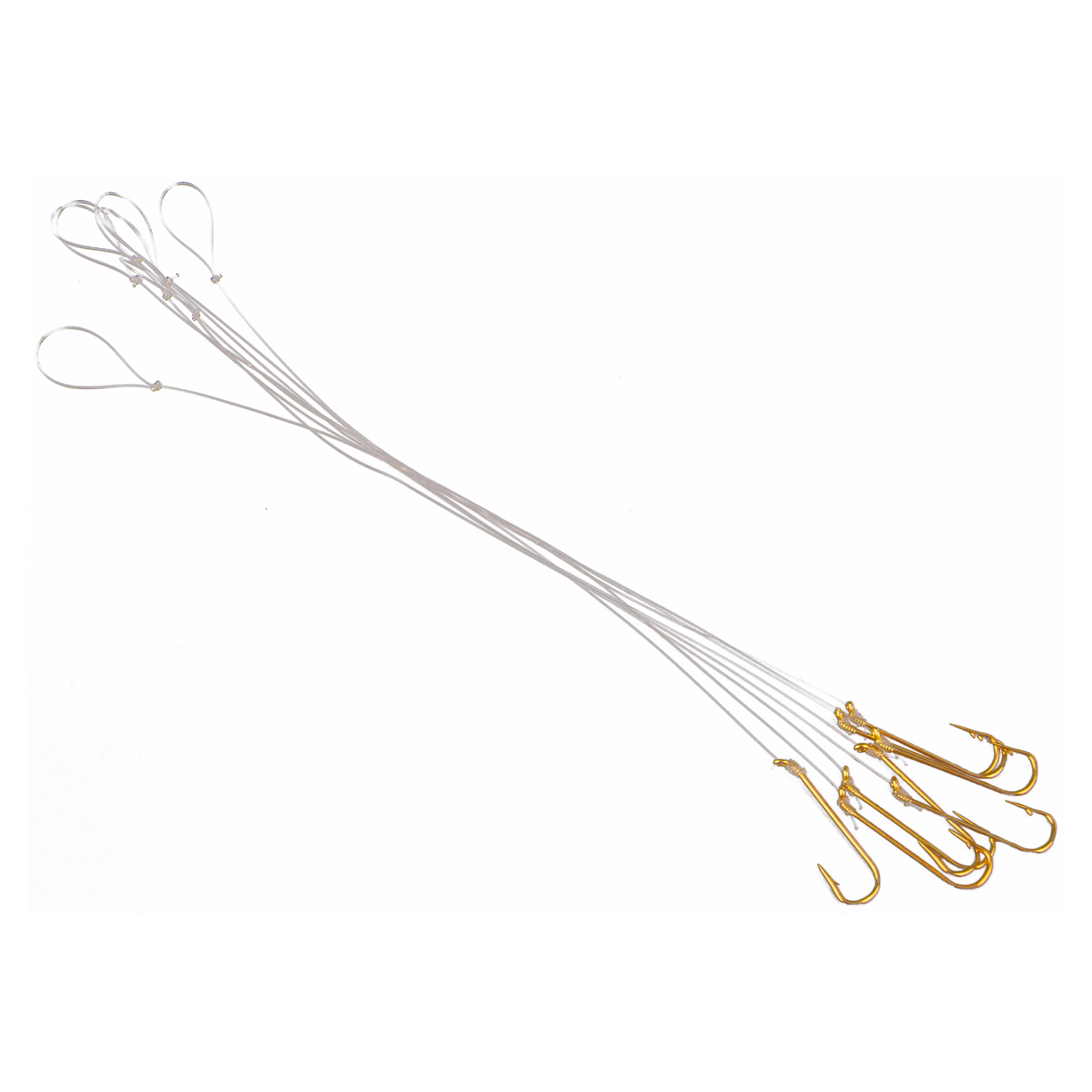 Ozark Trail Gold Aberdeen Snelled Fishing Hooks, Size 4, 8-Pack