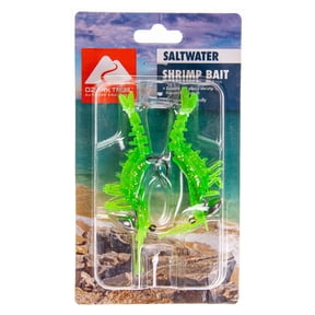 Ozark Trail Soft Plastic Saltwater Shrimp Fishing Lures, Chartreuse, 2-Pack
