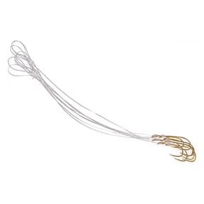 Ozark Trail Size 1 Baitholder Snelled Fishing Hooks, Gold, Pre-Tied Leader, Freshwater Fishing, 8-Pack