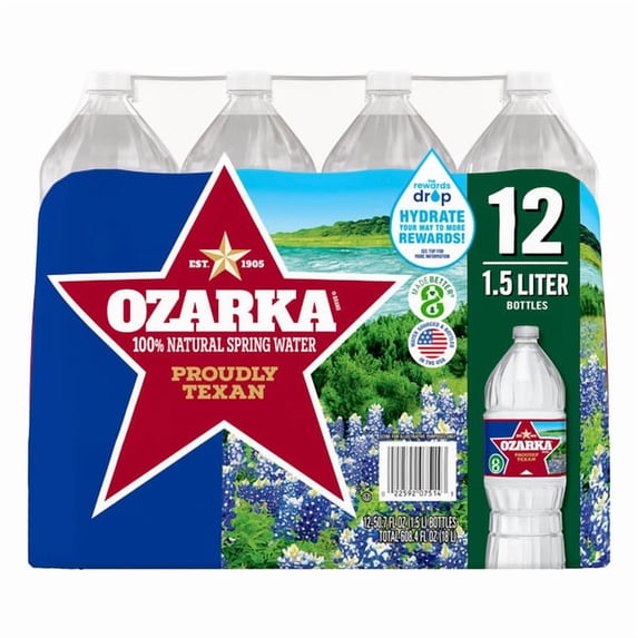 Ozarka Natural Spring Water, 1.5 Liter Bottles (12 Count)