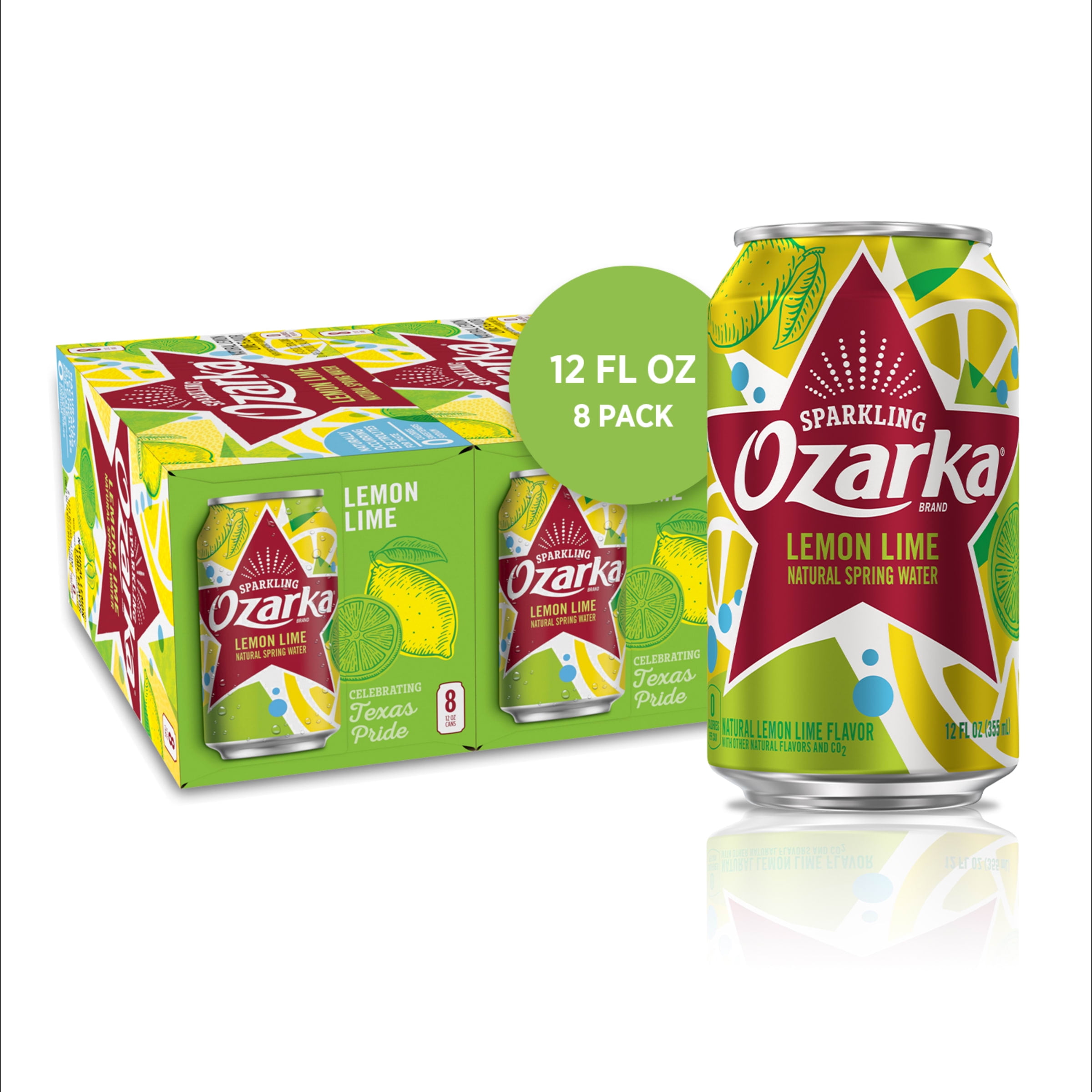 Ozarka Sparkling Water, Lemon Lime, 12 oz. Cans (24 Count)