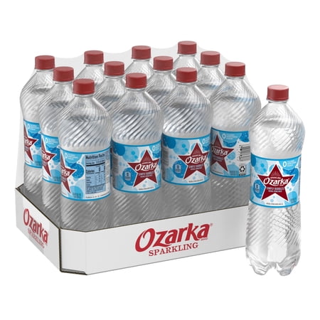 Ozarka Sparkling Water, Simply Bubbles, 33.8 oz. Bottles (Pack of 12)