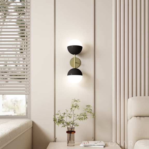 Ozarke Dual Glow Wall Sconce - Modern Lighting Fixtures 2 Globe Wall Sconce - Gold