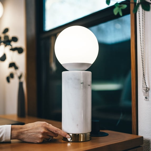 Ozarke Glow Table Touch Lamp - Dimmable Bedside Lamp with USB Charging Port
