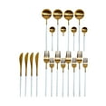 thumbnail image 1 of Ozarke Kiribati Cutlery Set, Stainless Steel Gold and White (Set of 20), 1 of 6