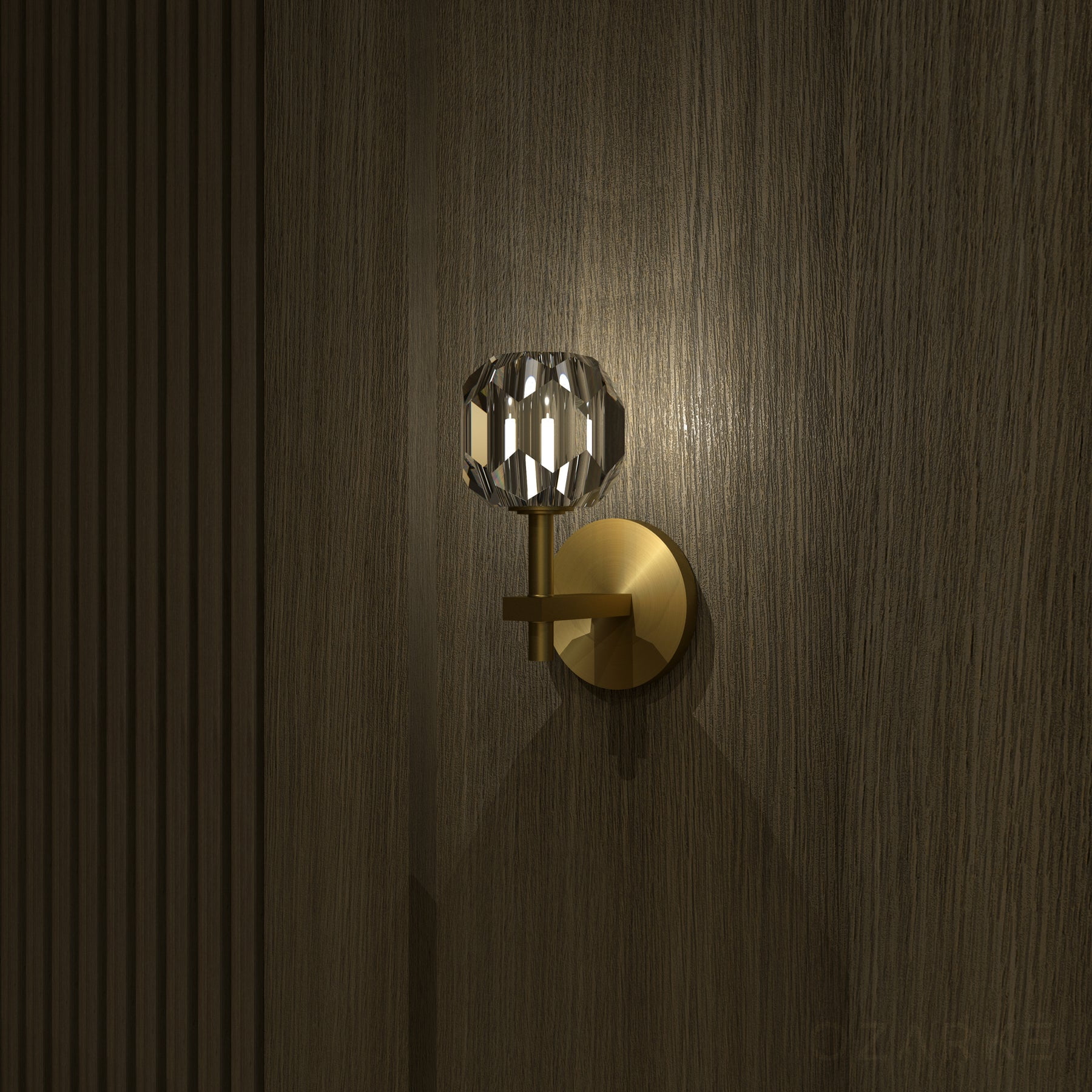 Gold Crystal Iron Mini Wall Sconce Light