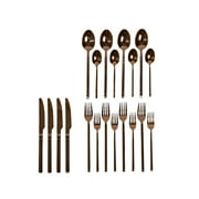 Ozarke Malta Cutlery Set, Stainless Steel Shiny Rose Gold (Set of 20)
