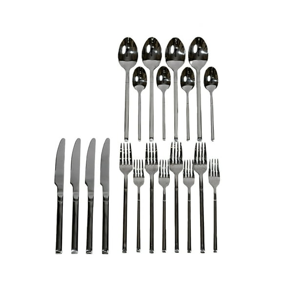 Ozarke Malta Cutlery Set, Stainless Steel Shiny Silver (Set of 20)