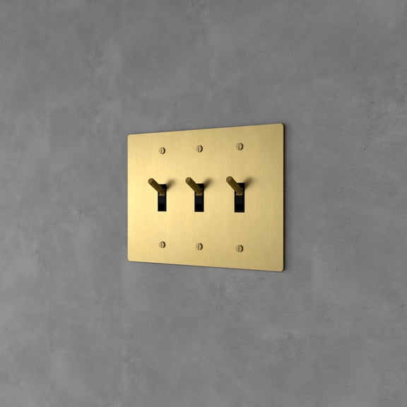 Ozarke Brass Toggle Switch / 3 Gang (Up to 3 Way)