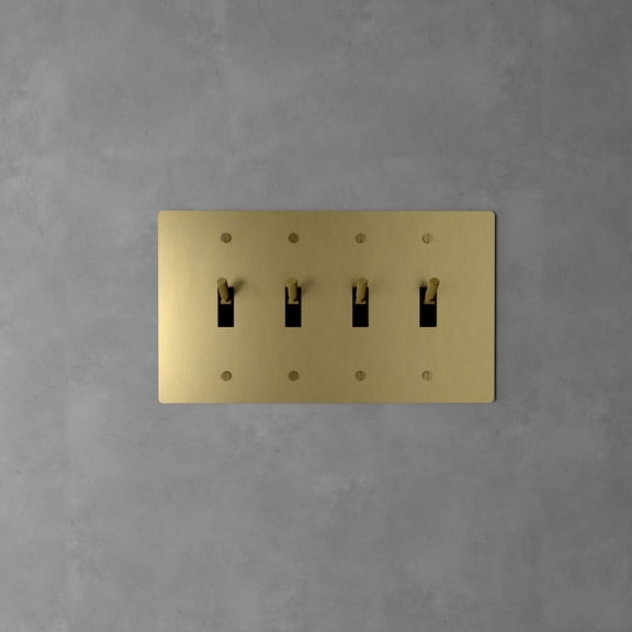Ozarke Brass Toggle Switch / 4 Gang (Up to 3 Way)