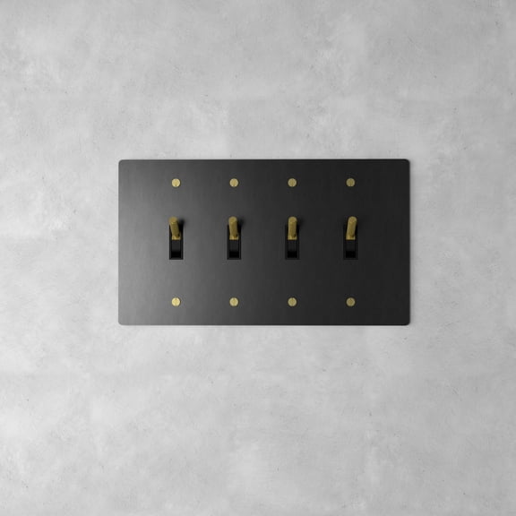 Ozarke Brass Toggle Switch / 4 Gang (Up to 3 Way)