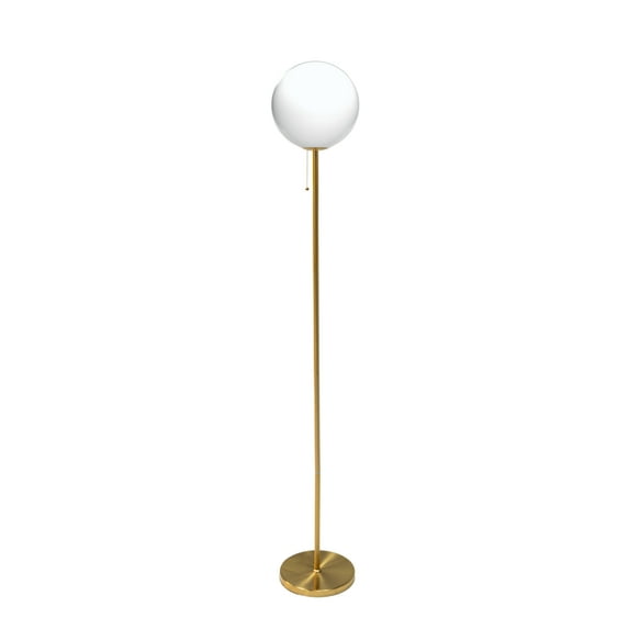 Ozarke Polaris Floor Lamp- Modern LED Glass Globe, ETL Listed - Brass