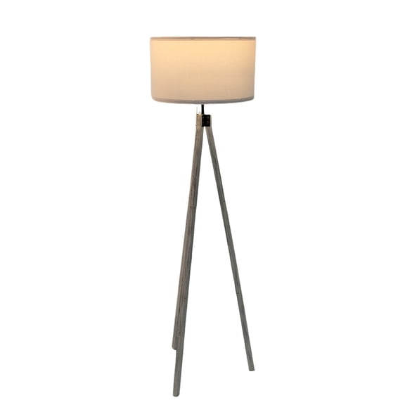 Ozarke Rustic White Wood Tripod Floor Lamp, Tall Lamp, ETL Listed - Warm 3000K
