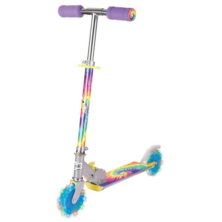 Ozbozz Tie Dye Foldalbe Scooter - Light UP Wheels - Ages 5 and up