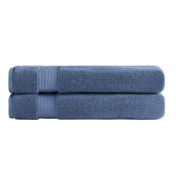 Ozdilek 2-Piece Bath Towels, 30x60 550GSM– 30x60 Inches, 100% Turkish Cotton, Luxury Quick Dry, Extra Large, Fade-Resistant, Eco-Friendly, Spa Towel, Cotton Towel (Ocean Blue)