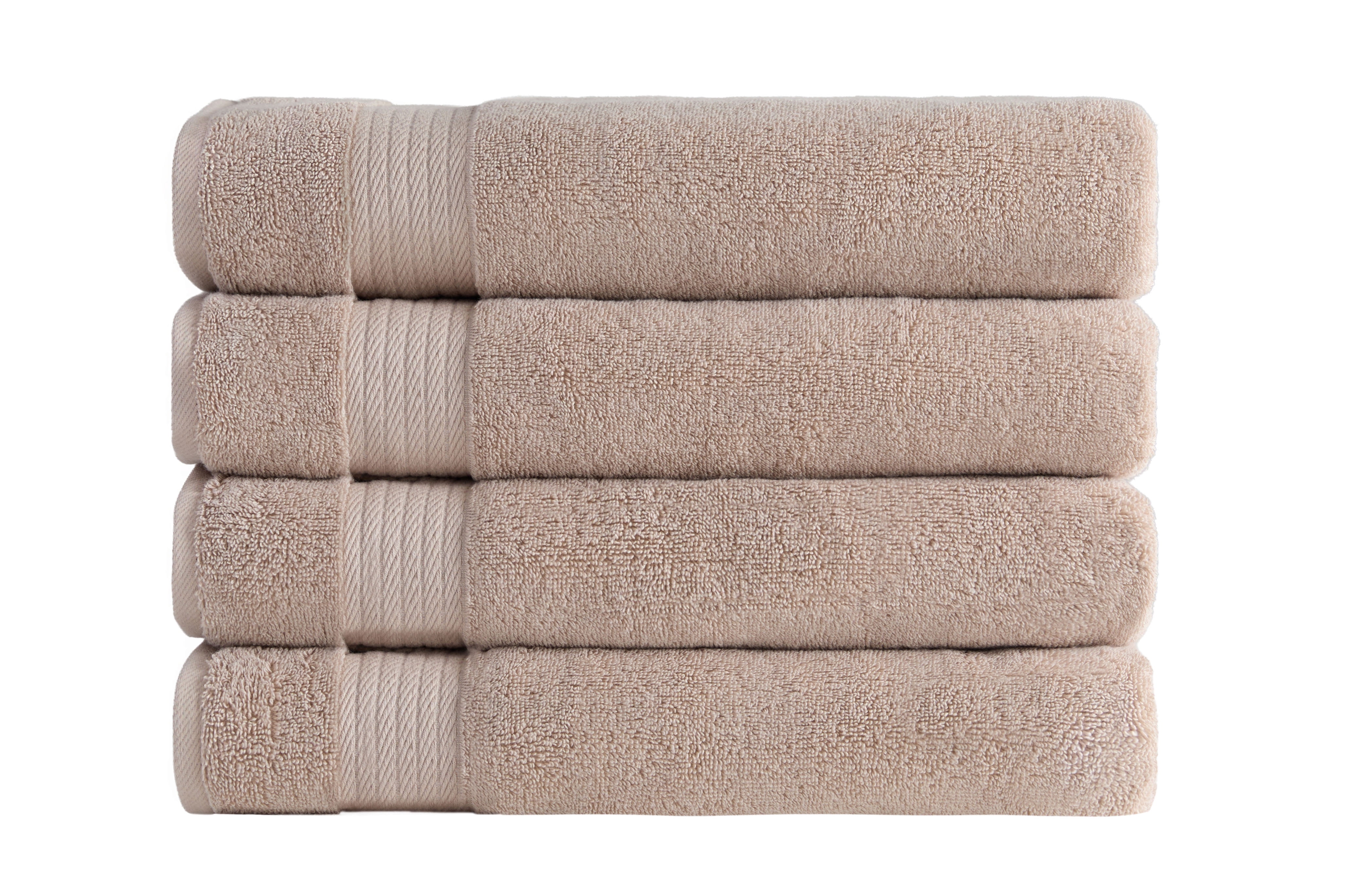 Ozdilek 4-Piece 16x30 Hand Towels  575 GSM – 100% Turkish Cotton, Luxury Soft , Quick Dry & Absorbent, Fade-Resistant, Comfortable & High-Quality Cotton Towel (Seahorse Beige)