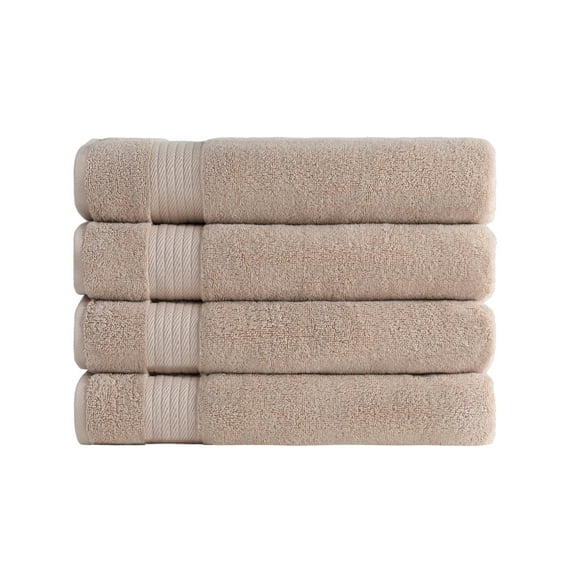 Ozdilek 4-Piece 16x30 Hand Towels 575 GSM 100% Turkish Cotton, Luxury Soft , Quick Dry & Absorbent, Fade-Resistant, Comfortable & High-Quality Cotton Towel (Seahorse Beige)