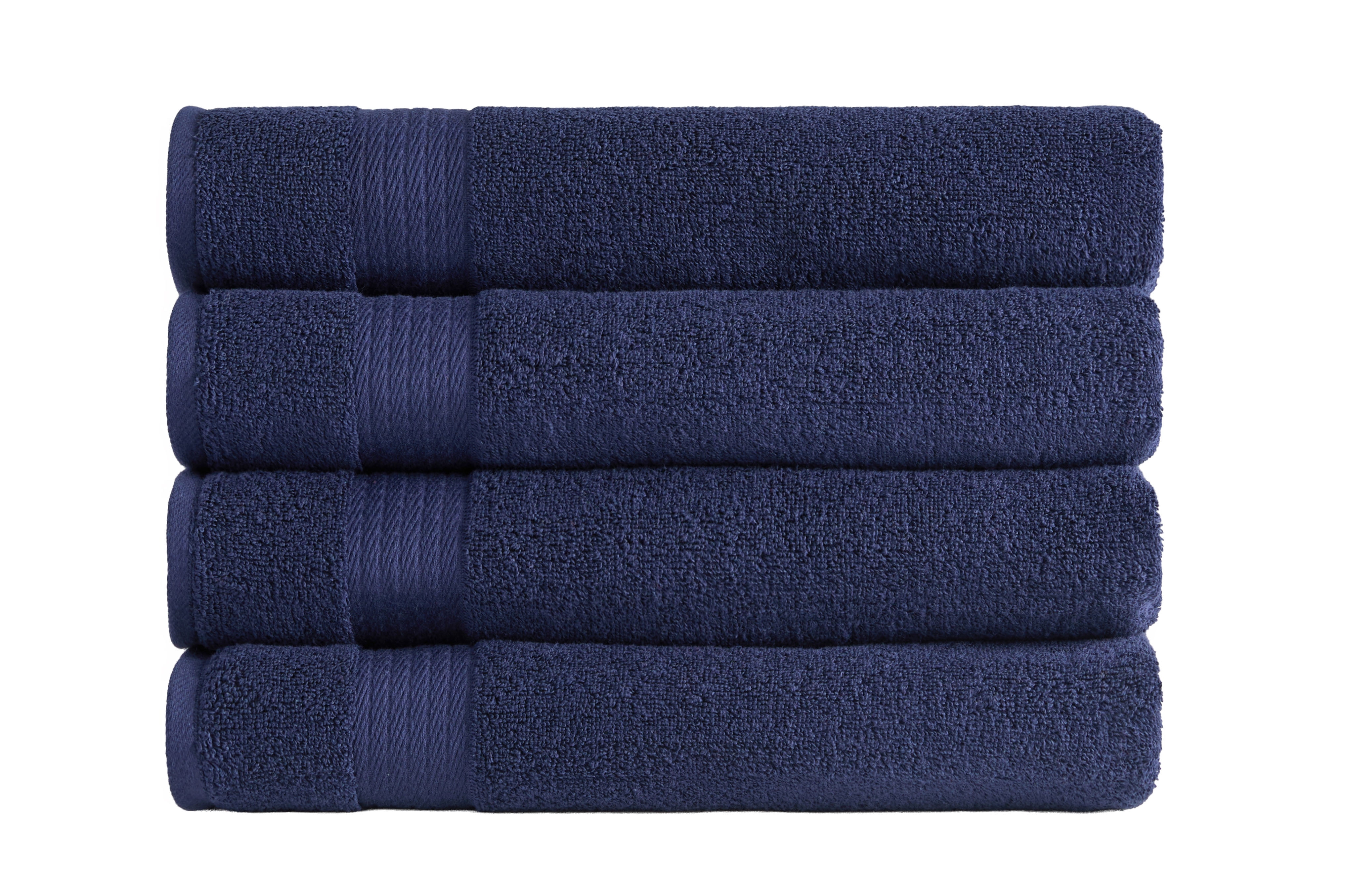 Ozdilek 4-Piece 16x30 Hand Towels  575 GSM – 100% Turkish Cotton, Luxury Soft Velour, Quick Dry & Absorbent, Fade-Resistant, Comfortable & High-Quality Cotton Towel (Navy Blue)