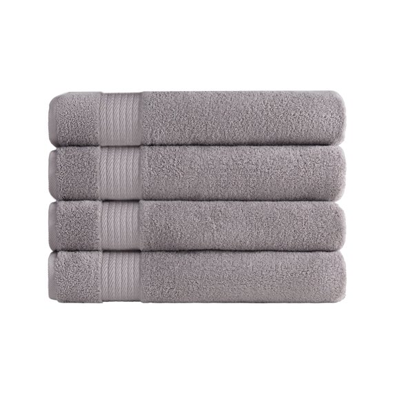 Ozdilek 4-Piece 16x30 Hand Towels 575 GSM 100% Turkish Cotton, Luxury Soft , Quick Dry & Absorbent, Fade-Resistant, Comfortable & High-Quality Cotton Towel (Light Grey)