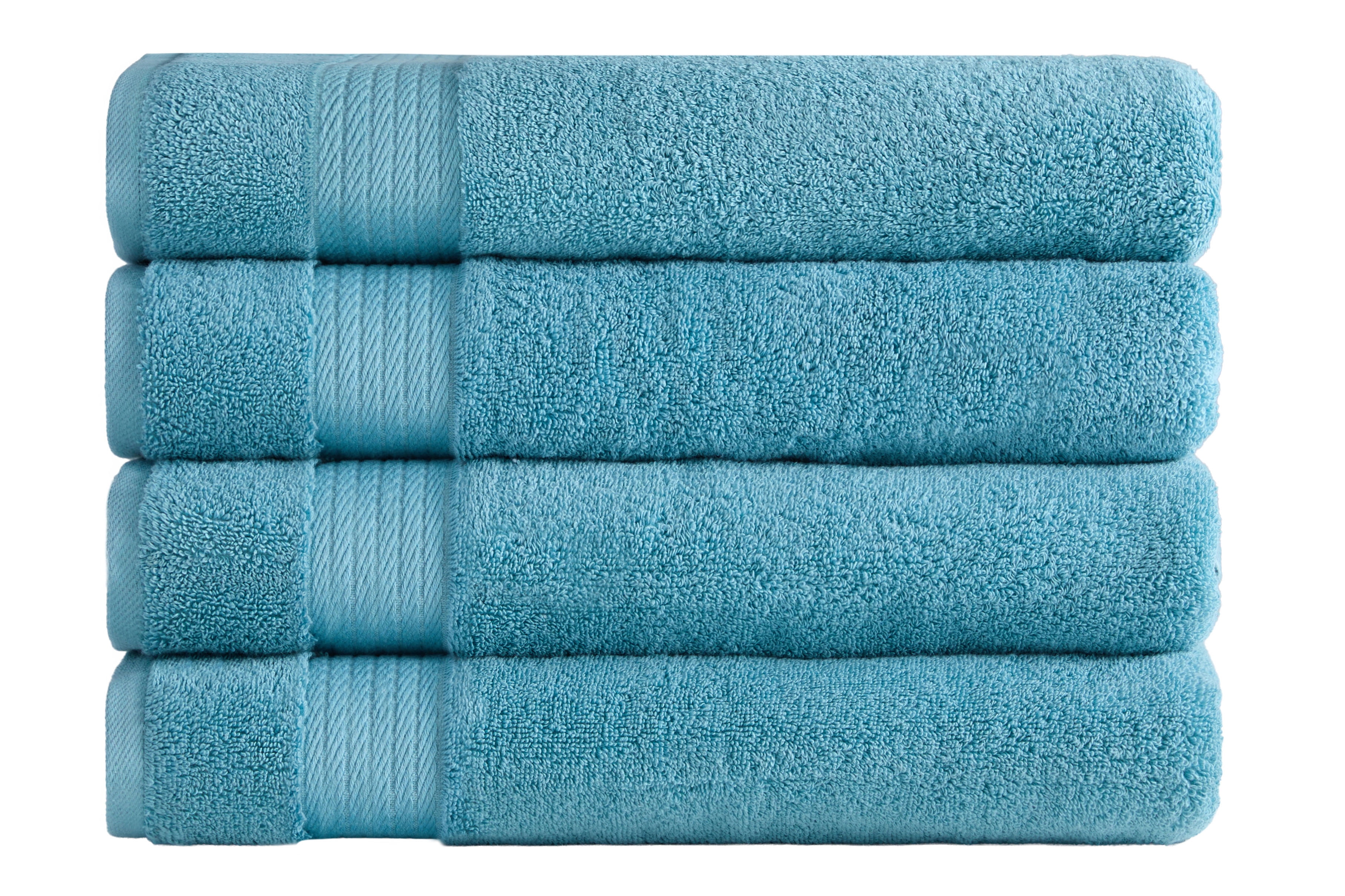 Ozdilek 4-Piece 16x30 Hand Towels  575 GSM – 100% Turkish Cotton, Luxury Soft , Quick Dry & Absorbent, Fade-Resistant, Comfortable & High-Quality Cotton Towel (Milky Blue)