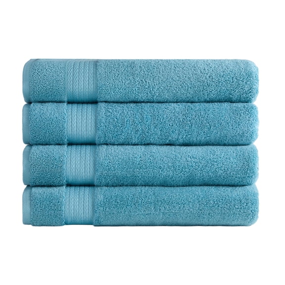 Ozdilek 4-Piece 16x30 Hand Towels 575 GSM 100% Turkish Cotton, Luxury Soft , Quick Dry & Absorbent, Fade-Resistant, Comfortable & High-Quality Cotton Towel (Milky Blue)
