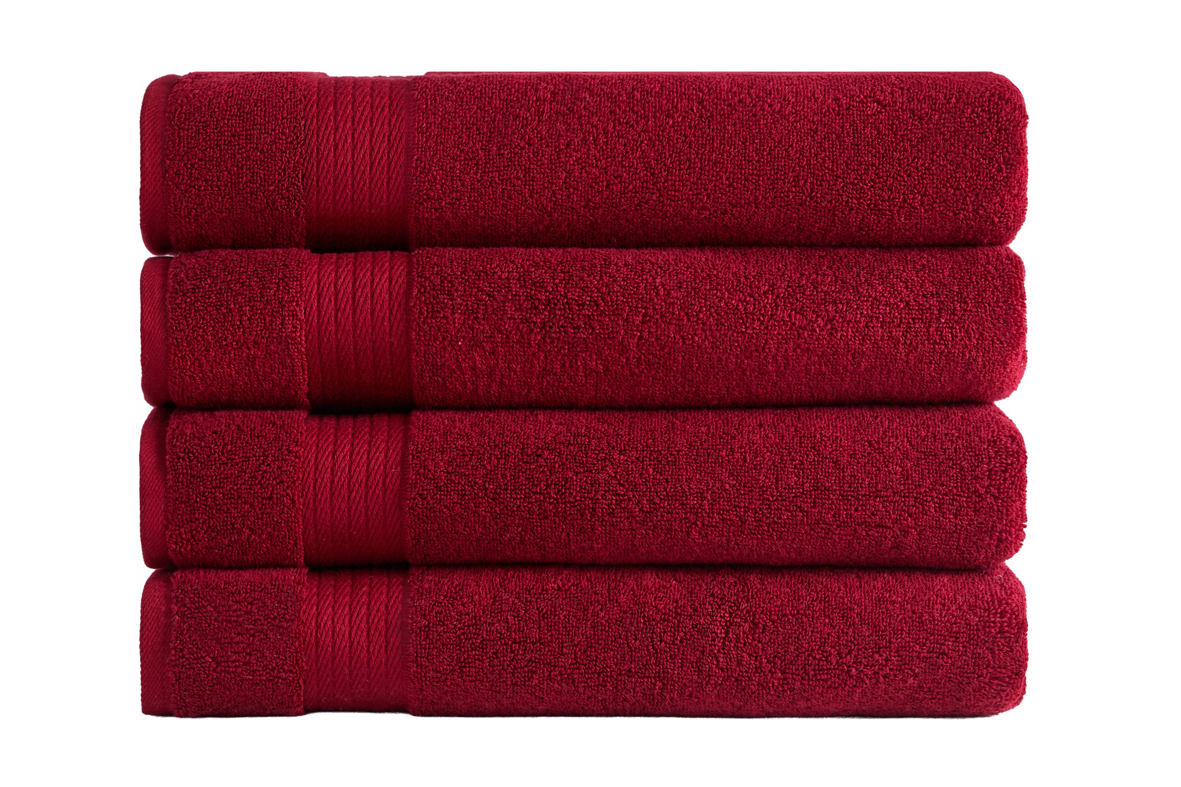 Ozdilek 4-Piece 16x30 Hand Towels  575 GSM – 100% Turkish Cotton, Luxury Soft Velour, Quick Dry & Absorbent, Fade-Resistant, Comfortable & High-Quality Cotton Towel (Brick Red)
