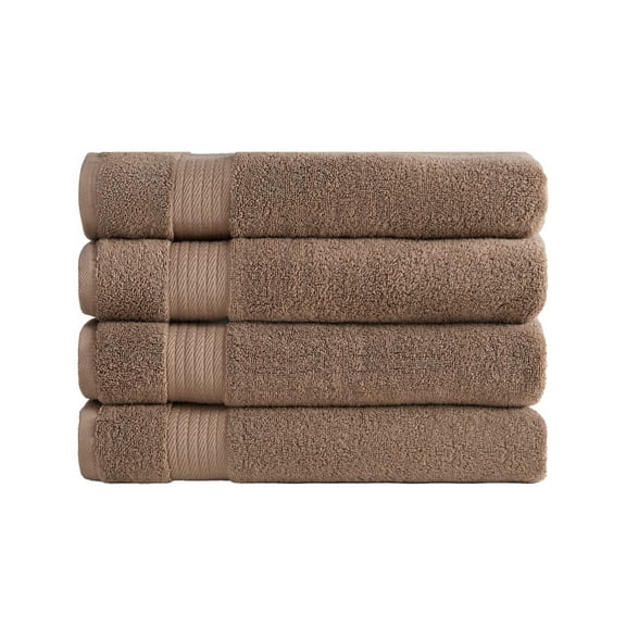 Ozdilek 4-Piece Bath Towels, 30x60" 550 GSM 100% Turkish Cotton, Luxury Quick Dry, Extra Large, Fade-Resistant, Eco-Friendly, Spa Towel, Comfortable (Light Brown)