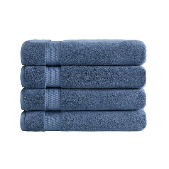 Ozdilek 4-Piece Bath Towels, 30x60" 550 GSM -100% Turkish Cotton, Luxury Quick Dry, Extra Large, Fade-Resistant, Eco-Friendly, Spa Towel, Comfortable (Ocean Blue)