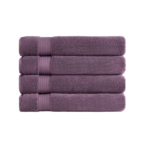 Ozdilek 4-Piece Bath Towels, 30x60" 550 GSM 100% Turkish Cotton, Luxury Quick Dry, Extra Large, Fade-Resistant, Eco-Friendly, Spa Towel, Comfortable (Orchid Purple)