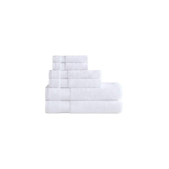 Ozdilek 6-Piece Bath Towel Set, 2 Bath, 2 Hand, 2 Wash, 100% Cotton Turkish Towels, 2 Bath Towels (30x60"/550 GSM), 2 Hand Towels (16x30"/575 GSM), 2 Washcloths (13x13"/600 GSM) (Bright White)