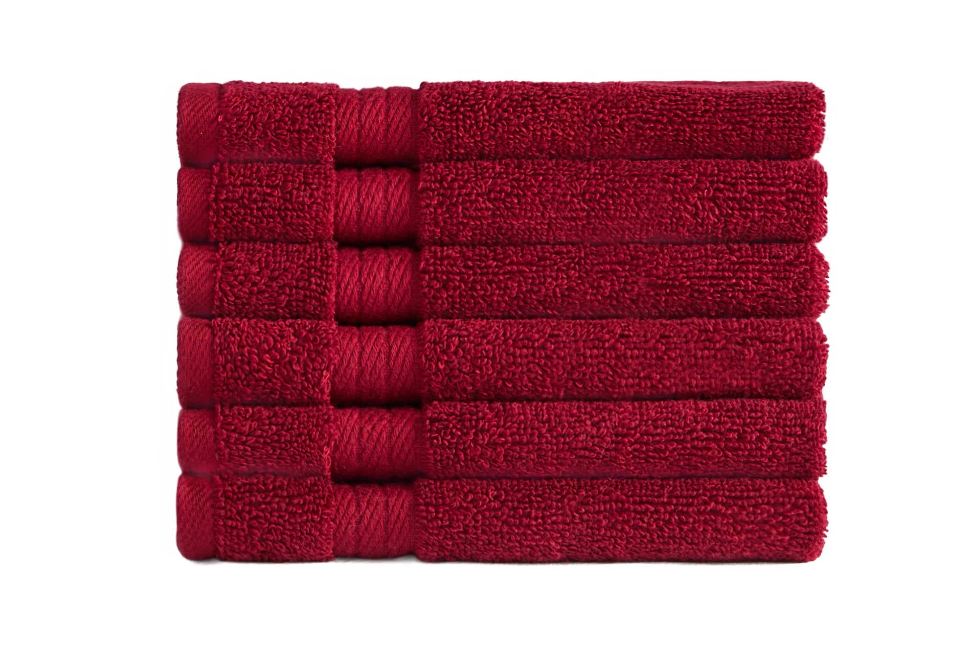 Ozdilek 6-Piece Washcloth Set 13x13 Bath Towels 100% Turkish Cotton, 600 GSM, Soft, Gentle on Sensitive Skin, Multi-Purpose Use, Washable, Reusable, Ideal for Baby Care & Spa 6 Towels (Brick Red)