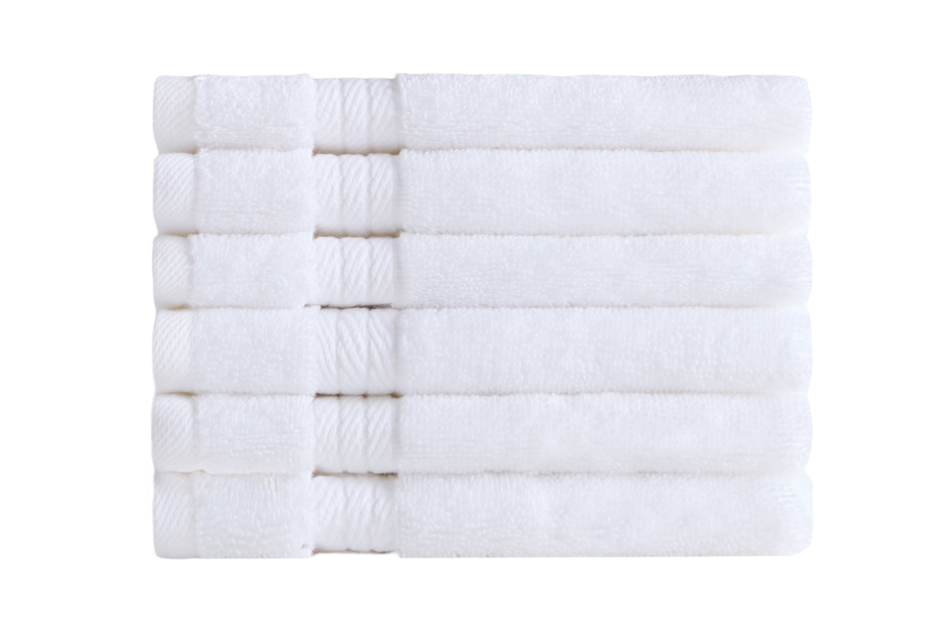 Ozdilek 6-Piece Washcloth Set 13x13 Bath Towels 100% Turkish Cotton, 600 GSM, Soft, Gentle on Sensitive Skin, Multi-Purpose Use, Washable, Reusable, Ideal for Baby Care & Spa 6 Towels (Bright White)