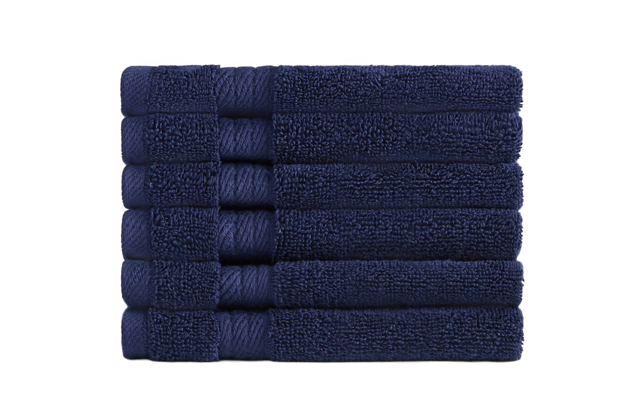 Ozdilek 6-Piece Washcloth Set 13x13 Bath Towels 100% Turkish Cotton, 600 GSM, Soft, Gentle on Sensitive Skin, Multi-Purpose Use, Washable, Reusable, Ideal for Baby Care & Spa 6 Towels  (Navy Blue)
