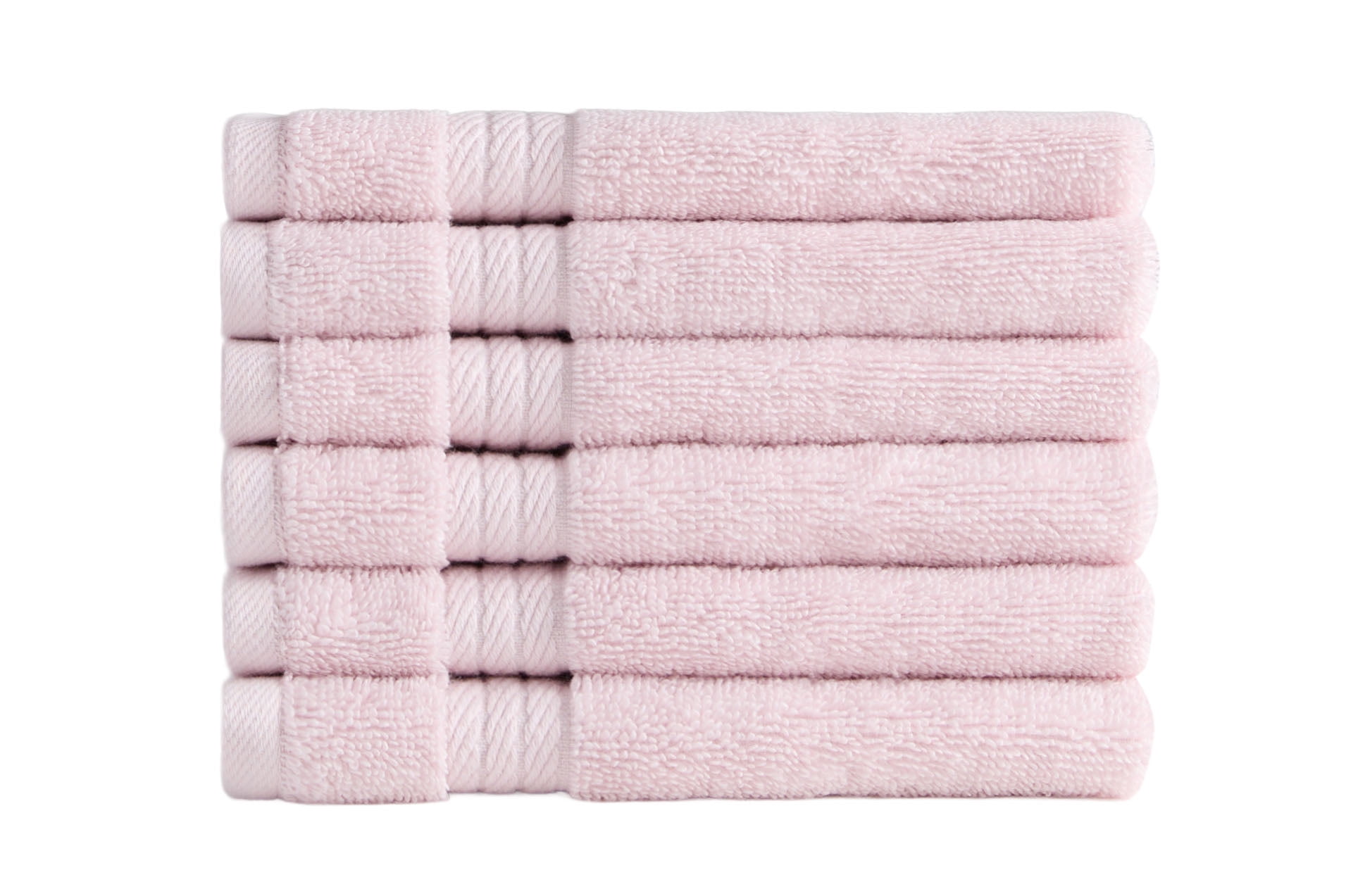 Ozdilek 6-Piece Washcloth Set 13x13 Bath Towels 100% Turkish Cotton, 600 GSM, Soft, Gentle on Sensitive Skin, Multi-Purpose Use, Washable, Reusable, Ideal for Baby Care & Spa 6 Towels  (Mauve Pink)