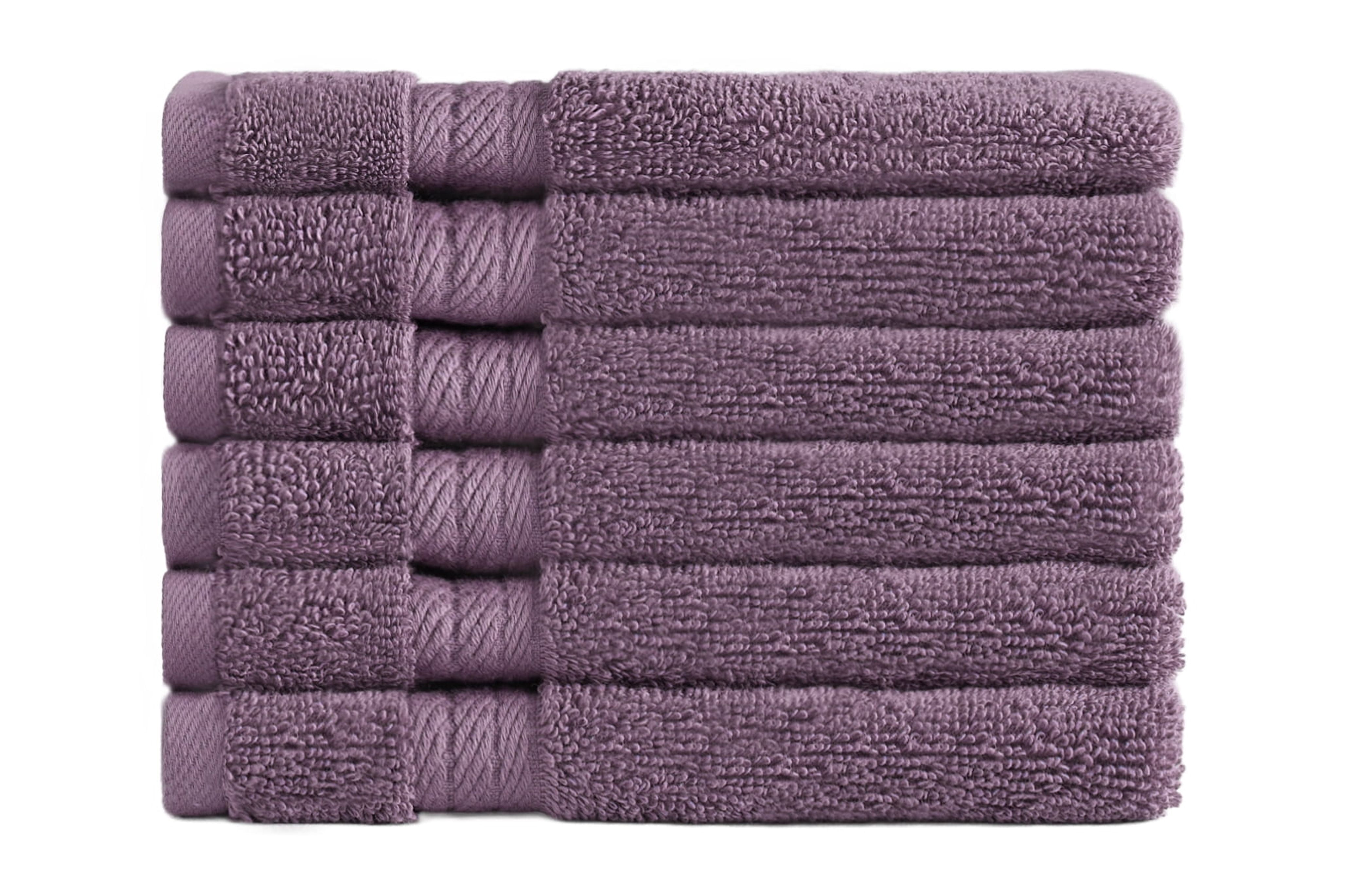 Ozdilek 6-Piece Washcloth Set 13x13 Bath Towels 100% Turkish Cotton, 600 GSM, Soft, Gentle on Sensitive Skin,Purpose Use, Washable, Reusable, Ideal for Baby Care & Spa 6 Towels  (Orchid Purple)