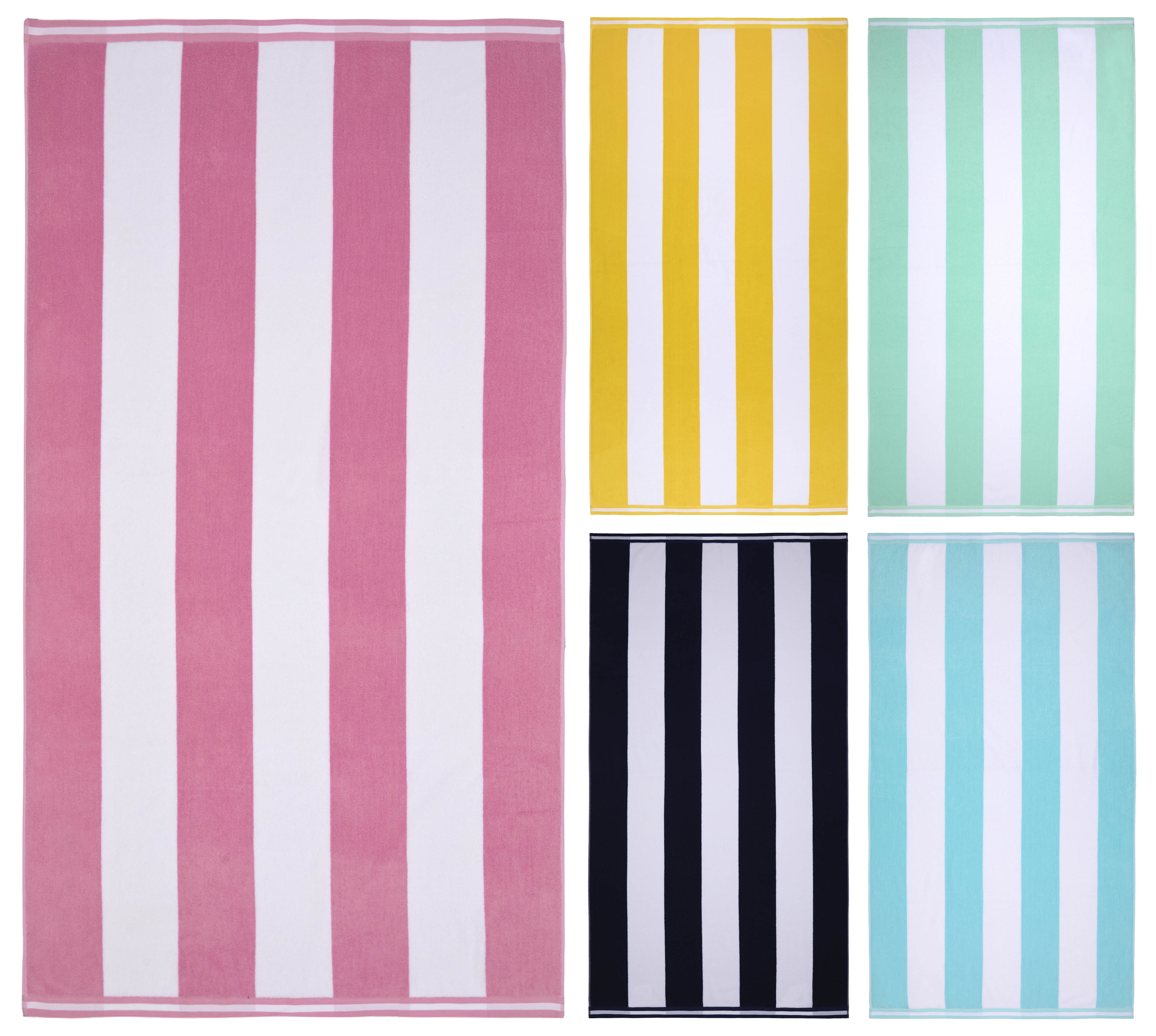 Ozdilek Cabana Beach Towel  40*72 - 500 GSM Turkish Cotton, 100% Cotton, Luxury, Quick Dry, Extra Large, Soft Absorbent, Fade-Resistant, Poolside, Oversized, Summer Towel (Pink Bliss)