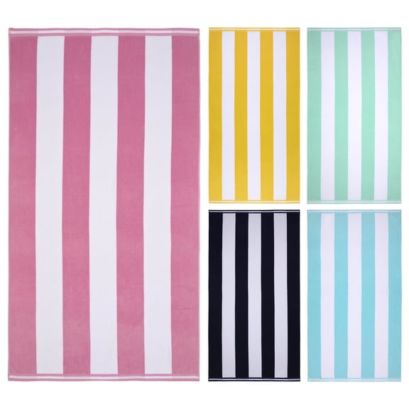 Ozdilek Cabana Beach Towel 40*72 - 500 GSM Turkish Cotton, 100% Cotton, Luxury, Quick Dry, Extra Large, Soft Absorbent, Fade-Resistant, Poolside, Oversized, Summer Towel (Pink Bliss)