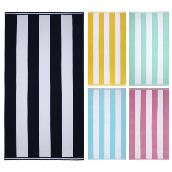 Ozdilek Cabana Beach Towel 40*72 - 500 GSM Turkish Cotton, 100% Cotton, Luxury, Quick Dry, Extra Large, Soft Absorbent, Fade-Resistant, Poolside, Oversized, Summer Towel (Navy Classic)