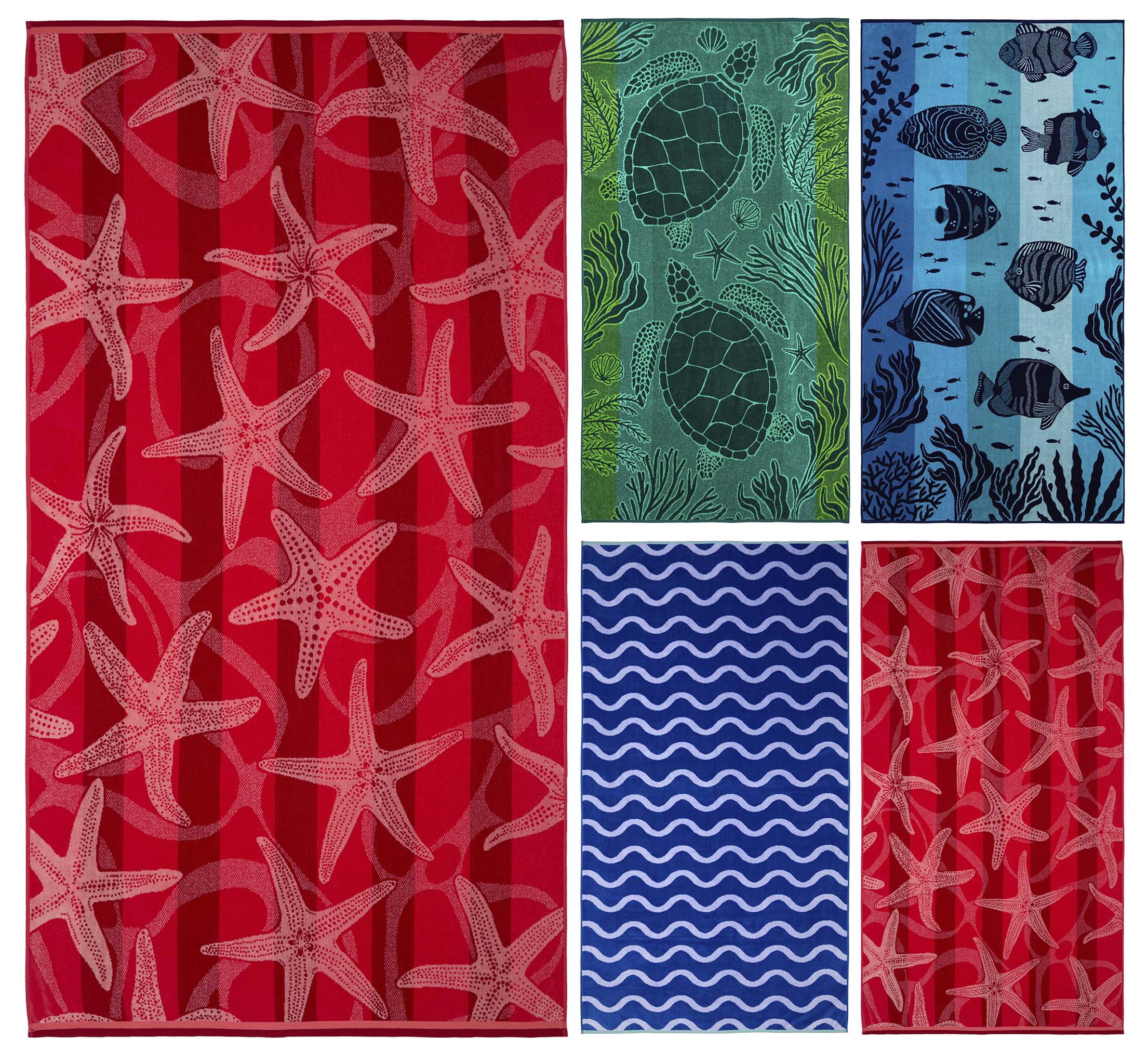 Ozdilek Starfish Bliss 40x72 Turkish Cotton Beach Towel – 500 GSM 100% Cotton, Luxury Quick Dry, Extra Large, Soft Beach Towel , Absorbent, Fade-Resistant, Poolside, Spa, Oversized (Starfish Bliss)