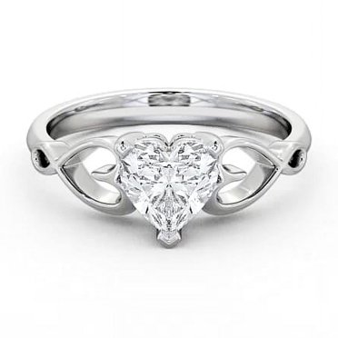 Clara Pucci 1.8ct Heart Cut Lab Diamond Solitaire Ring – 14K Solid White Gold – VVS1