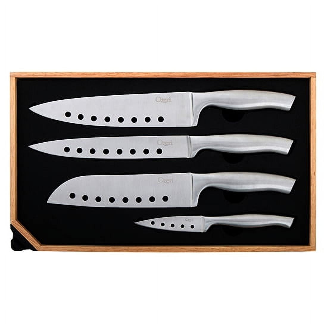 Ozeri 5-Piece Stainless Steel Knife and Sharpener Set, with