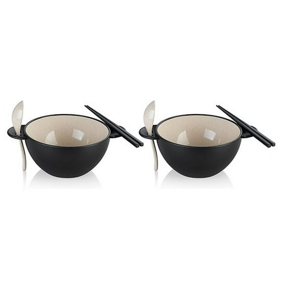 Ozeri Earth Ramen Bowl Set 6-Piece Plant-Based Eco-Friendly Dishwasher Safe
