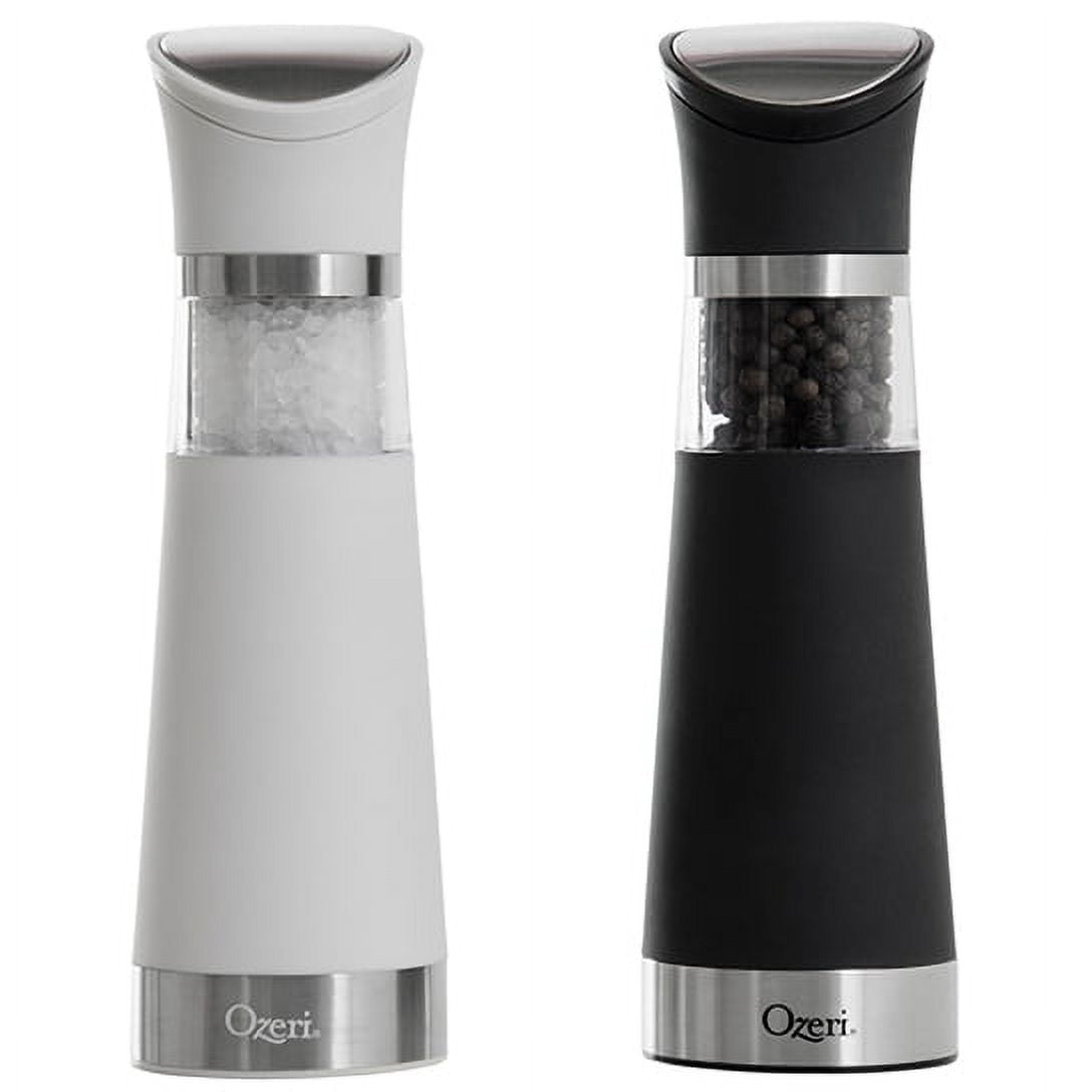  Gravity Electric Salt and Pepper Grinder Set, 𝐔𝐩𝐠𝐫𝐚𝐝𝐞𝐝  Large Capacity, USB Rechargeable Automatic One Hand Operated, Adjustable  Coarseness, Auto Dust Lid, LED Light, Stain Steel Grey, 2 Mills: Home &  Kitchen