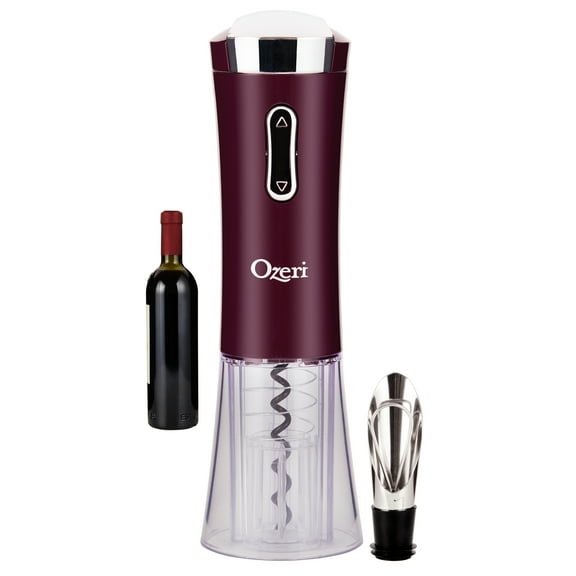 Ozeri Nouveaux II Electric Wine Opener with Foil Cutter, Wine Pourer and Stopper