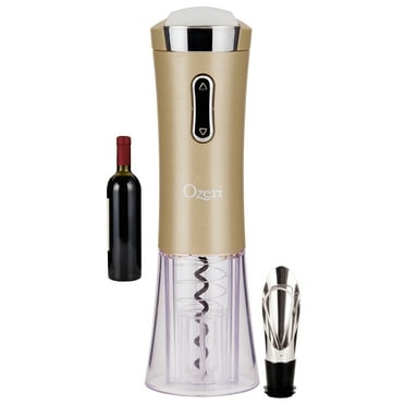 Ozeri Nouveaux II Electric Wine Opener with Foil Cutter, Wine Pourer and Stopper