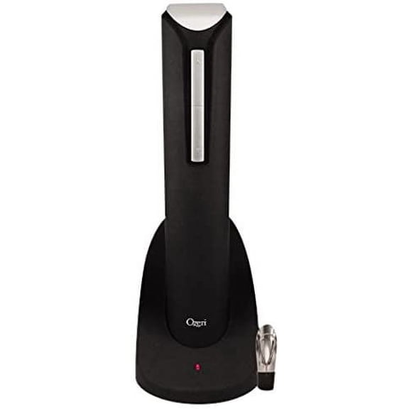 Ozeri Pro Electric Wine Bottle Opener with Wine Pourer, Stopper, Foil Cutter and Elegant Recharging Stand